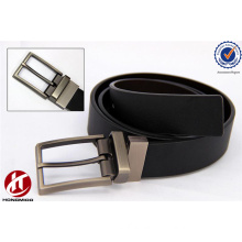 2016 Blackl/White New Fashion Alloy Reversible Pin Buckle Genuine Leather Belt for Men